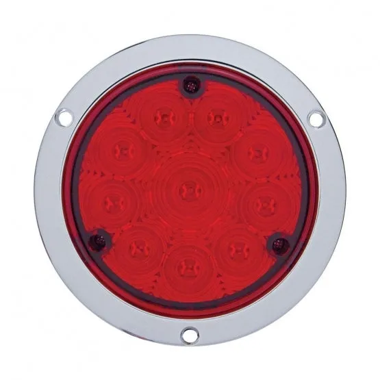 10" LED 4" Deep Dish Stop, Turn, & Tail Light- Red LED/Red Lens