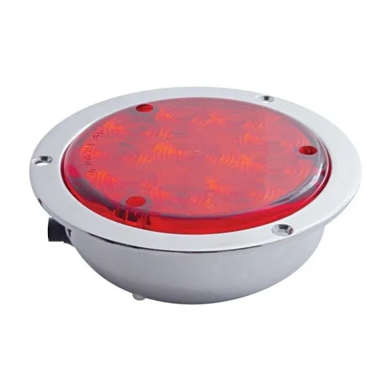 10" LED 4" Deep Dish Stop, Turn, & Tail Light- Red LED/Red Lens