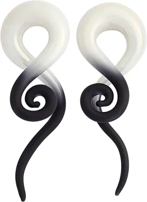 2PCS Glass Spiral Ear Tapers Plugs Expander Stretcher Hanger Twist Gauges Earrings Stretching Tunnels Body Piercing Jewelry for Women Men 4G-1/2" 5MM-12MM