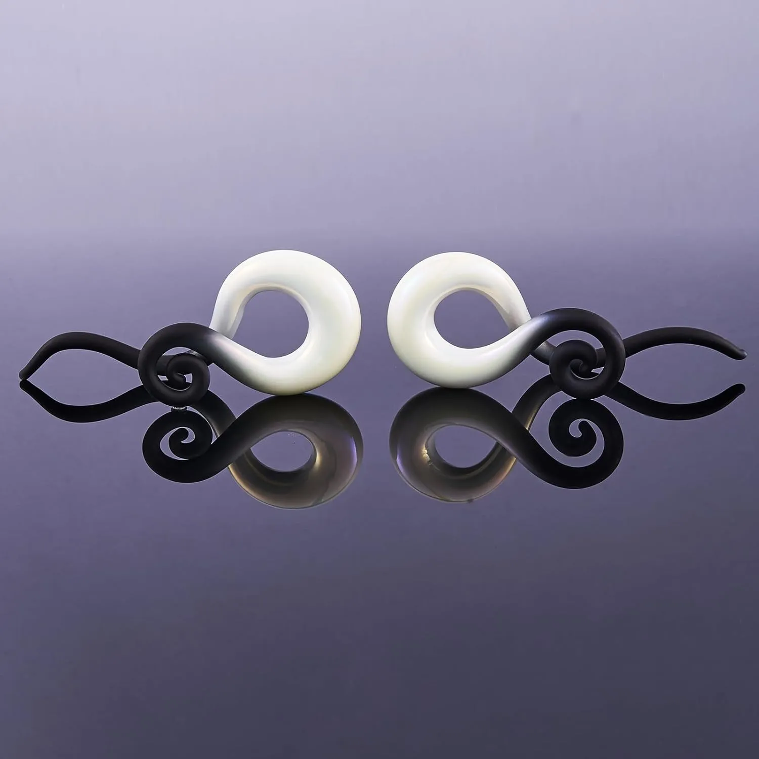 2PCS Glass Spiral Ear Tapers Plugs Expander Stretcher Hanger Twist Gauges Earrings Stretching Tunnels Body Piercing Jewelry for Women Men 4G-1/2" 5MM-12MM