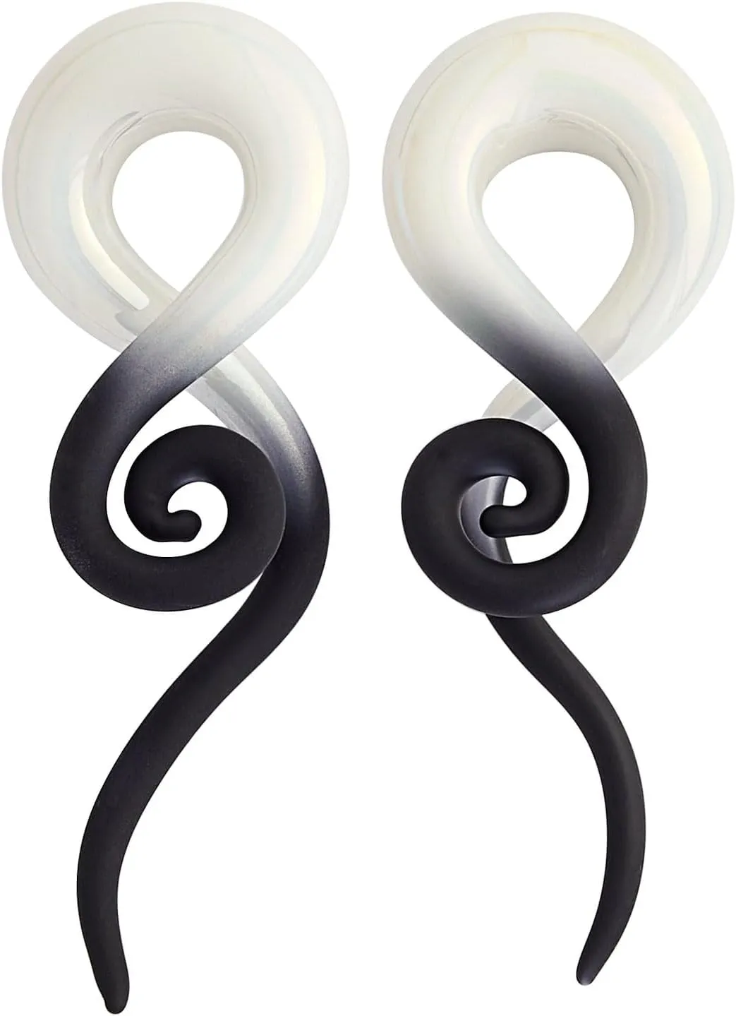 2PCS Glass Spiral Ear Tapers Plugs Expander Stretcher Hanger Twist Gauges Earrings Stretching Tunnels Body Piercing Jewelry for Women Men 4G-1/2" 5MM-12MM