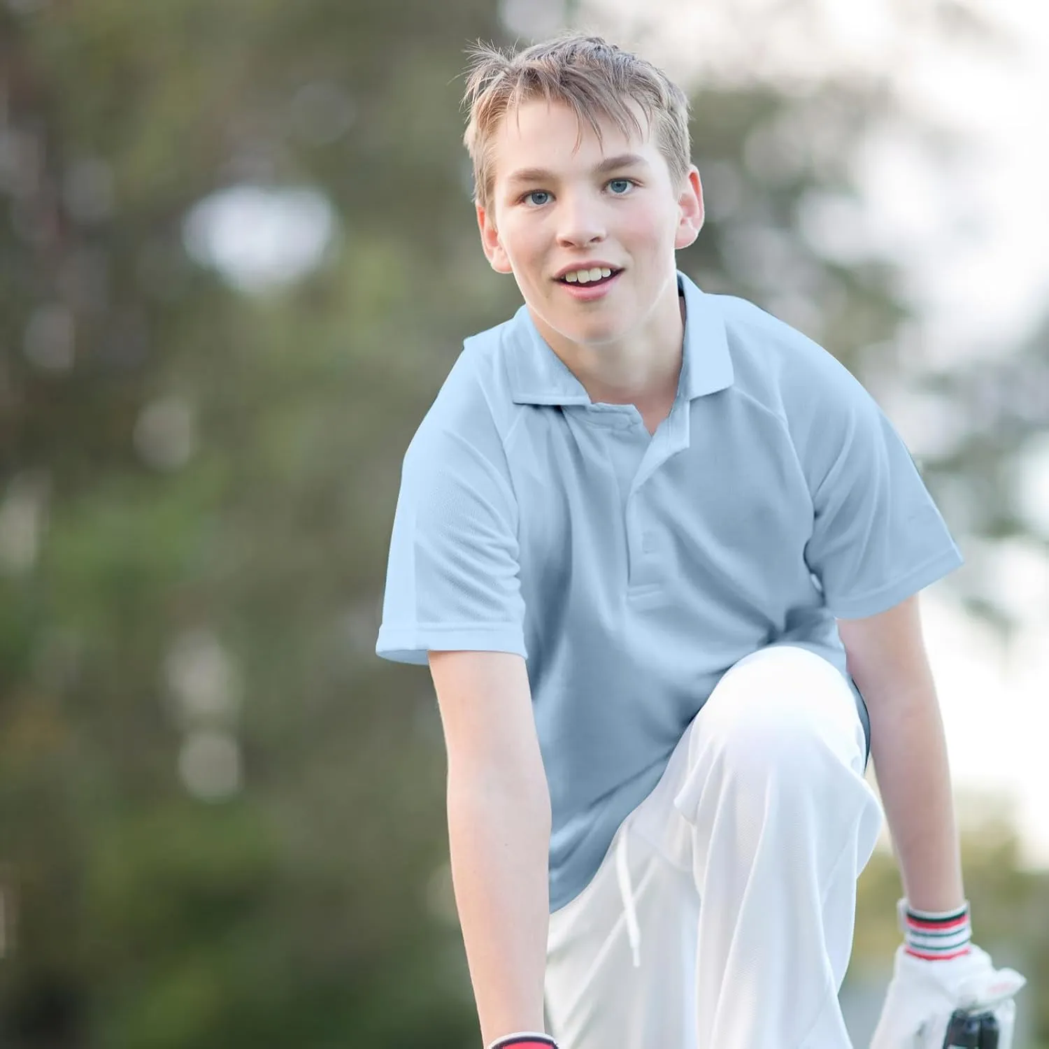 4 Pack Boys Youth Kids Polo Shirt Mesh Athletic Quick Dry Short Sleeve Golf Shirt Moisture Wicking Active Tops(Age 5-16)