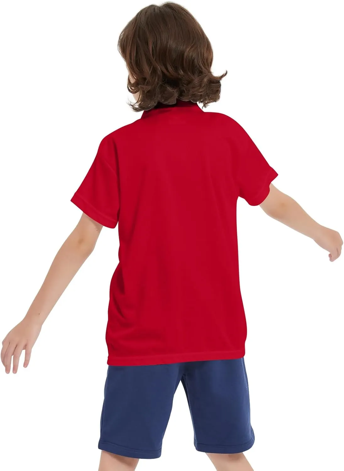 4 Pack Boys Youth Kids Polo Shirt Mesh Athletic Quick Dry Short Sleeve Golf Shirt Moisture Wicking Active Tops(Age 5-16)
