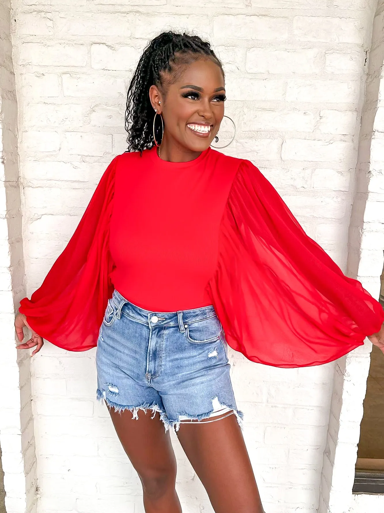 Afternoon Sail Top Red