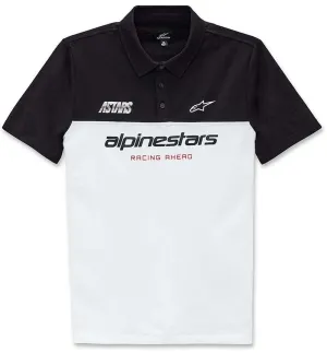 Alpinestars Astars Paddock Polo Shirt, Black and White