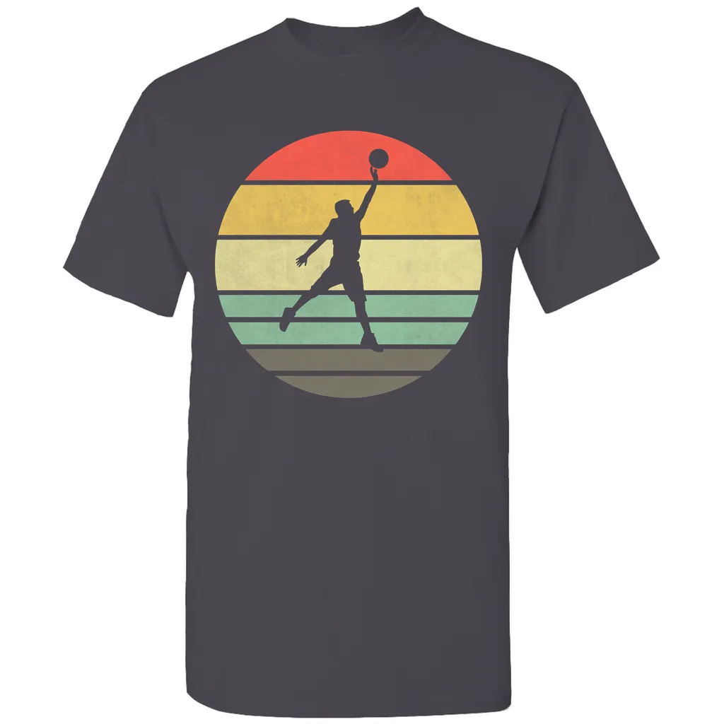 Basketball Retro Sunset Silhouette T-Shirt