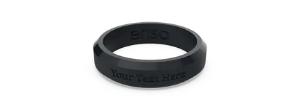 Bevel Thin Silicone Ring - Obsidian