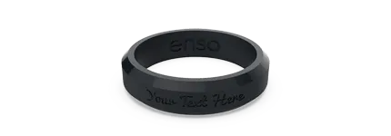 Bevel Thin Silicone Ring - Obsidian