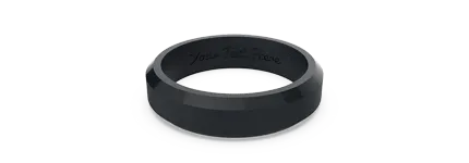 Bevel Thin Silicone Ring - Obsidian