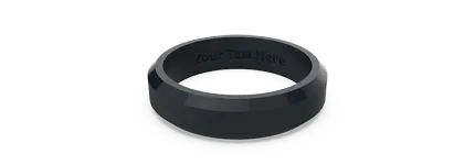 Bevel Thin Silicone Ring - Obsidian
