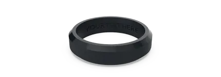 Bevel Thin Silicone Ring - Obsidian