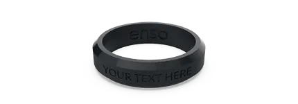 Bevel Thin Silicone Ring - Obsidian