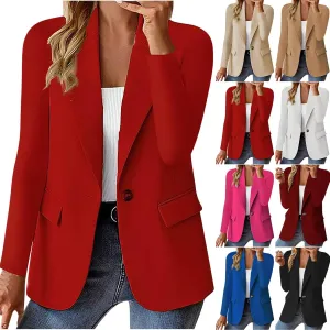 Blazers for Women Trendy Casual Work Office Suit Jacket Business Casual Button Down Long Sleeve Slim Womens Blazer