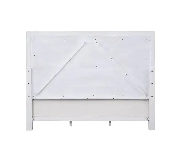 Branson California King Bed, Light Gray Linen, Rustic Gray & Weathered White Finish