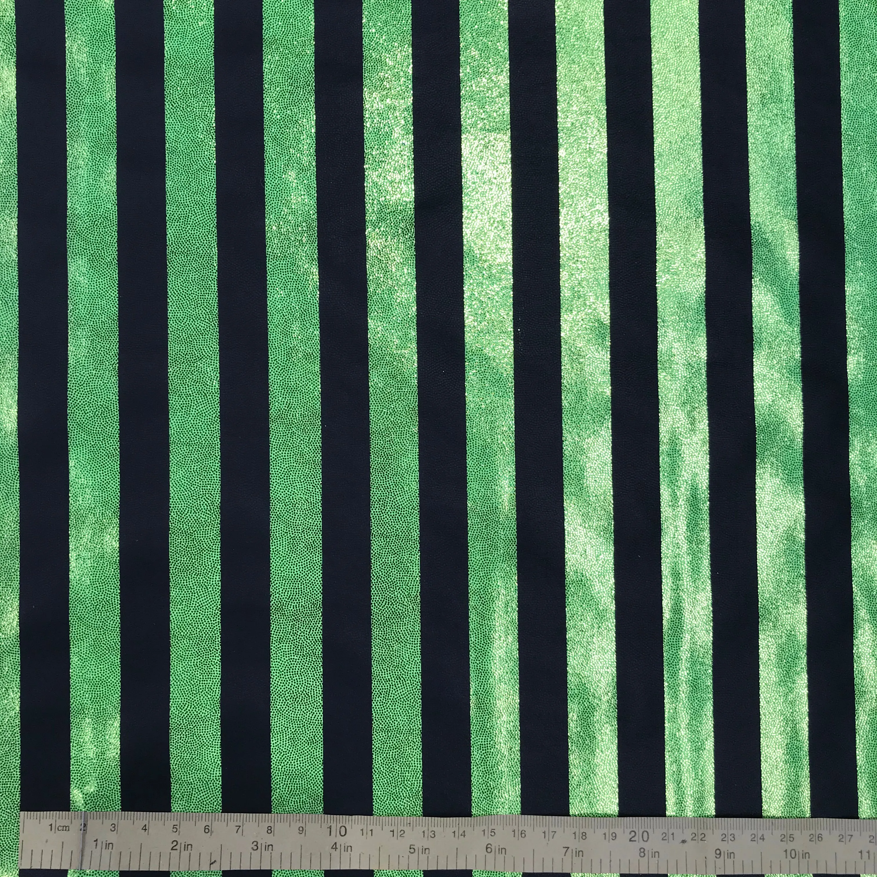 Cabaret - Stripe Metallic Fog Spandex - Lime