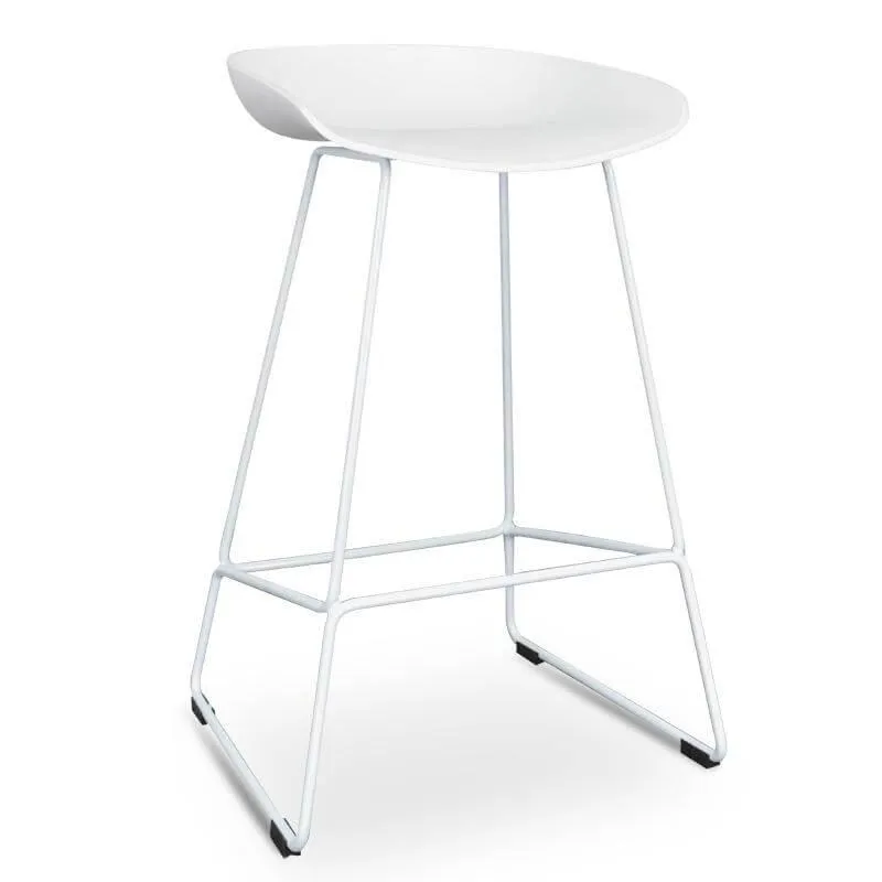 Calibre 65cm Bar Stool - white Seat With white metal Frame