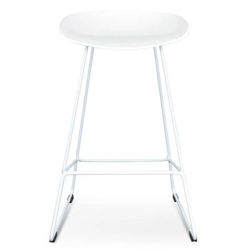 Calibre 65cm Bar Stool - white Seat With white metal Frame