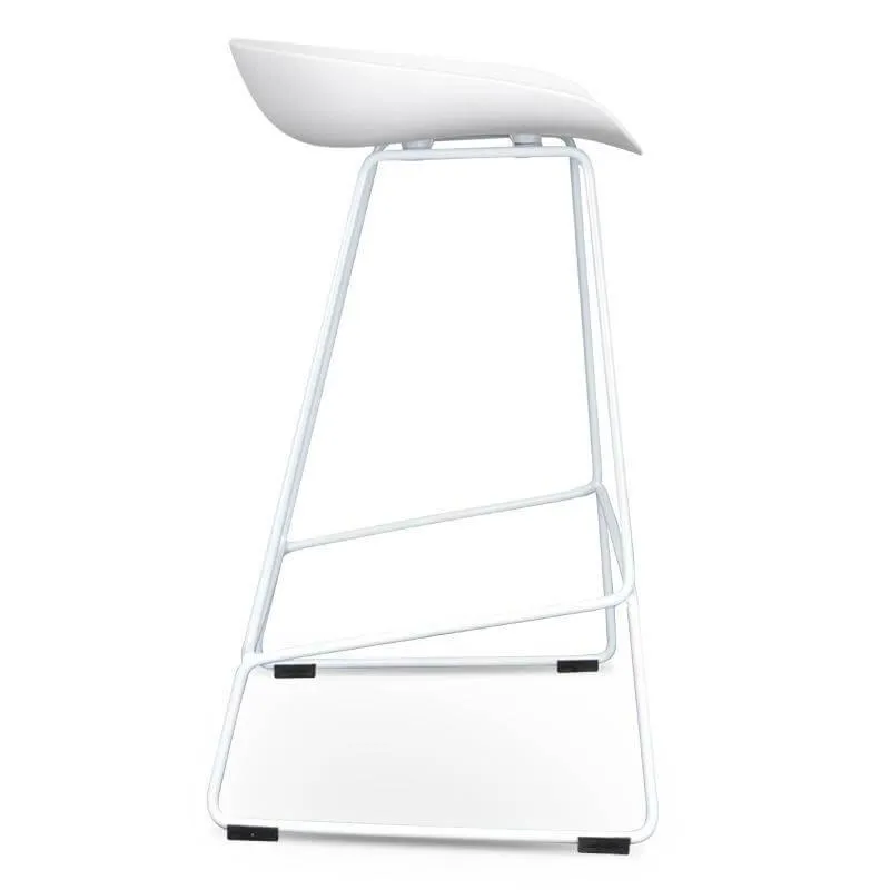 Calibre 65cm Bar Stool - white Seat With white metal Frame