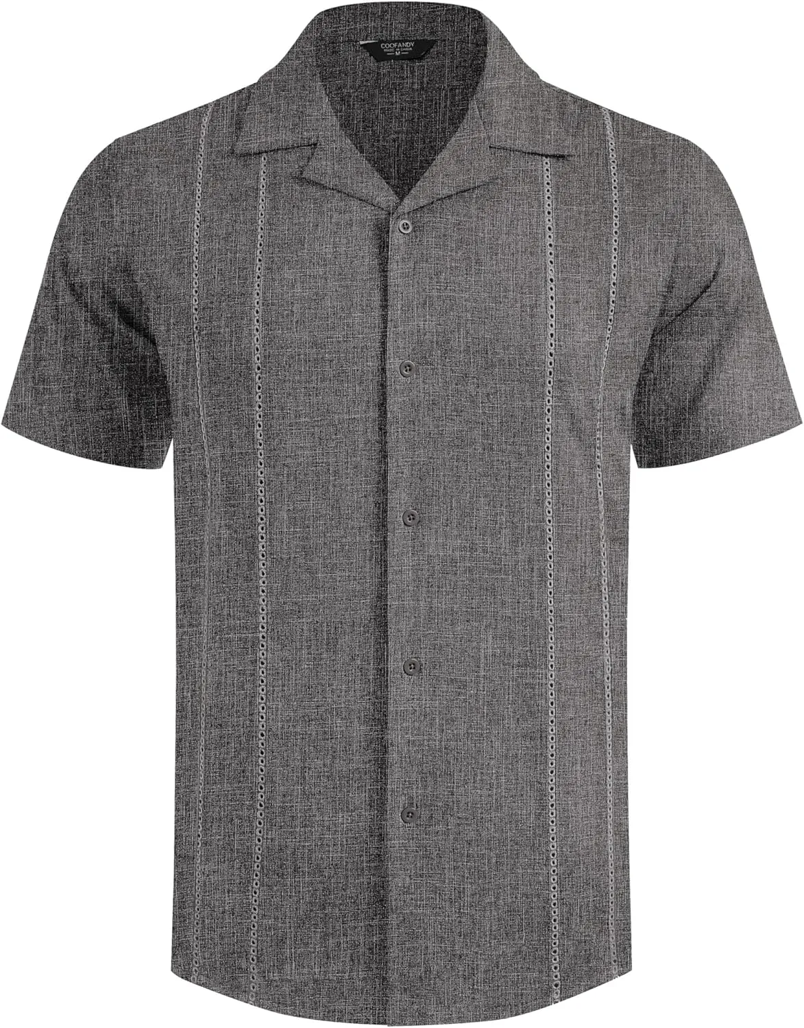 COOFANDY Guayabera Shirts for Men Cuban Short Sleeve Button Down Summer Shirts Linen Shirts