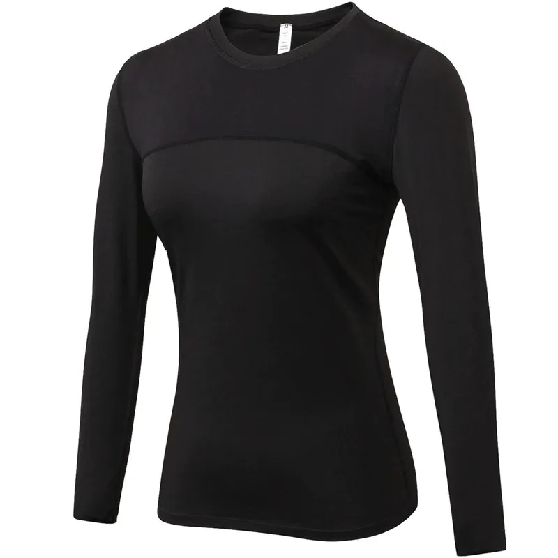 Elastic Long Sleeves Running Top / Women's Gym Compression Sportswear - SF0054