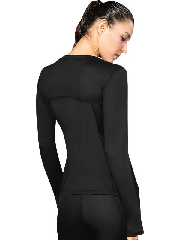 Elastic Long Sleeves Running Top / Women's Gym Compression Sportswear - SF0054