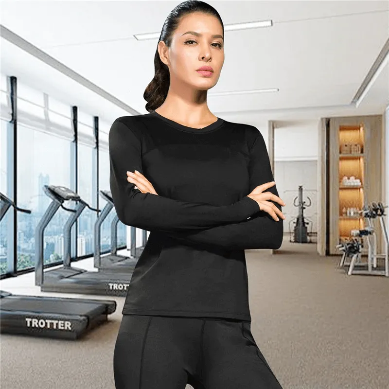 Elastic Long Sleeves Running Top / Women's Gym Compression Sportswear - SF0054