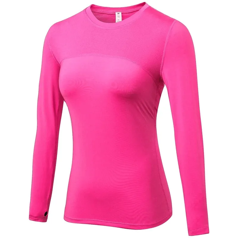 Elastic Long Sleeves Running Top / Women's Gym Compression Sportswear - SF0054