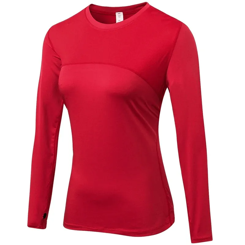 Elastic Long Sleeves Running Top / Women's Gym Compression Sportswear - SF0054