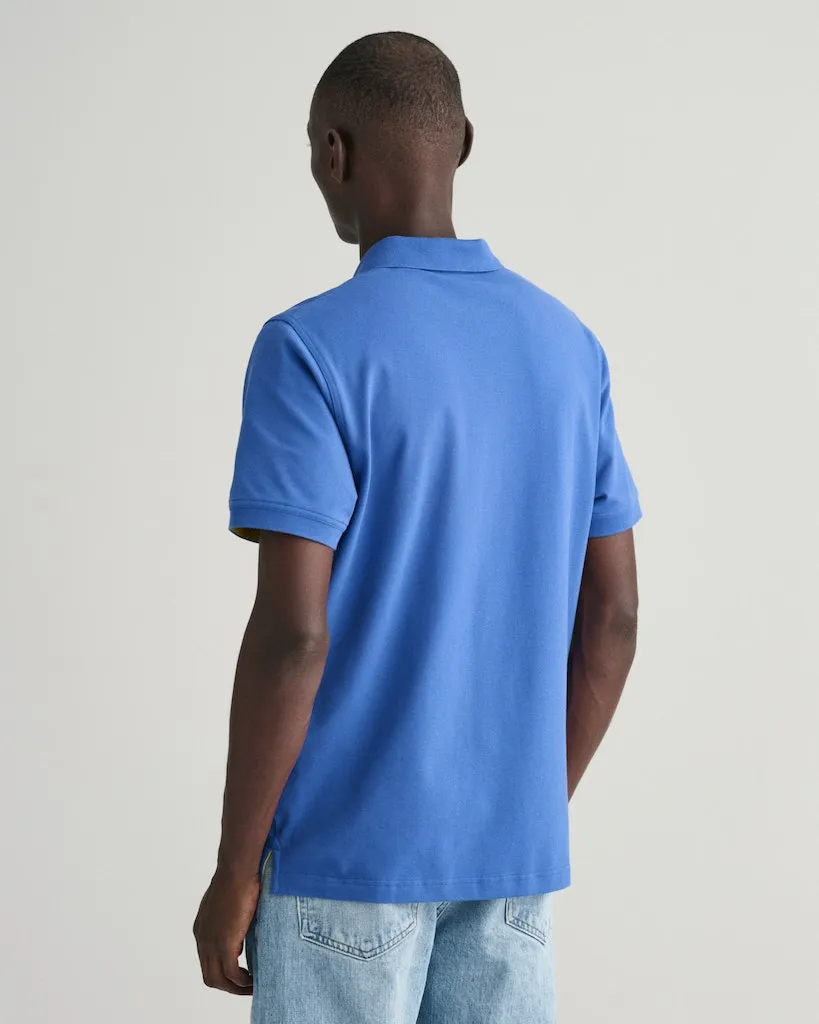 GANT - Contrast Collar Pique Polo, Rich Blue