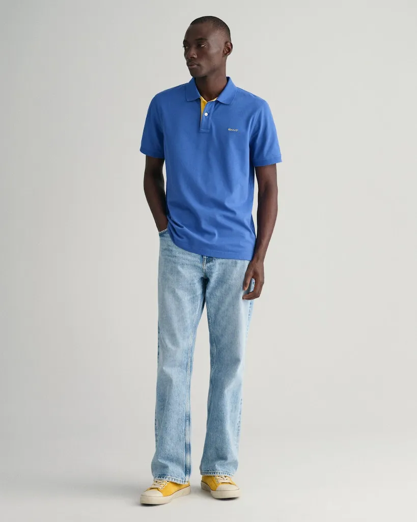 GANT - Contrast Collar Pique Polo, Rich Blue