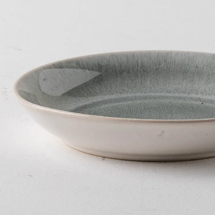 Gray-Green Ceramic Deep Plate