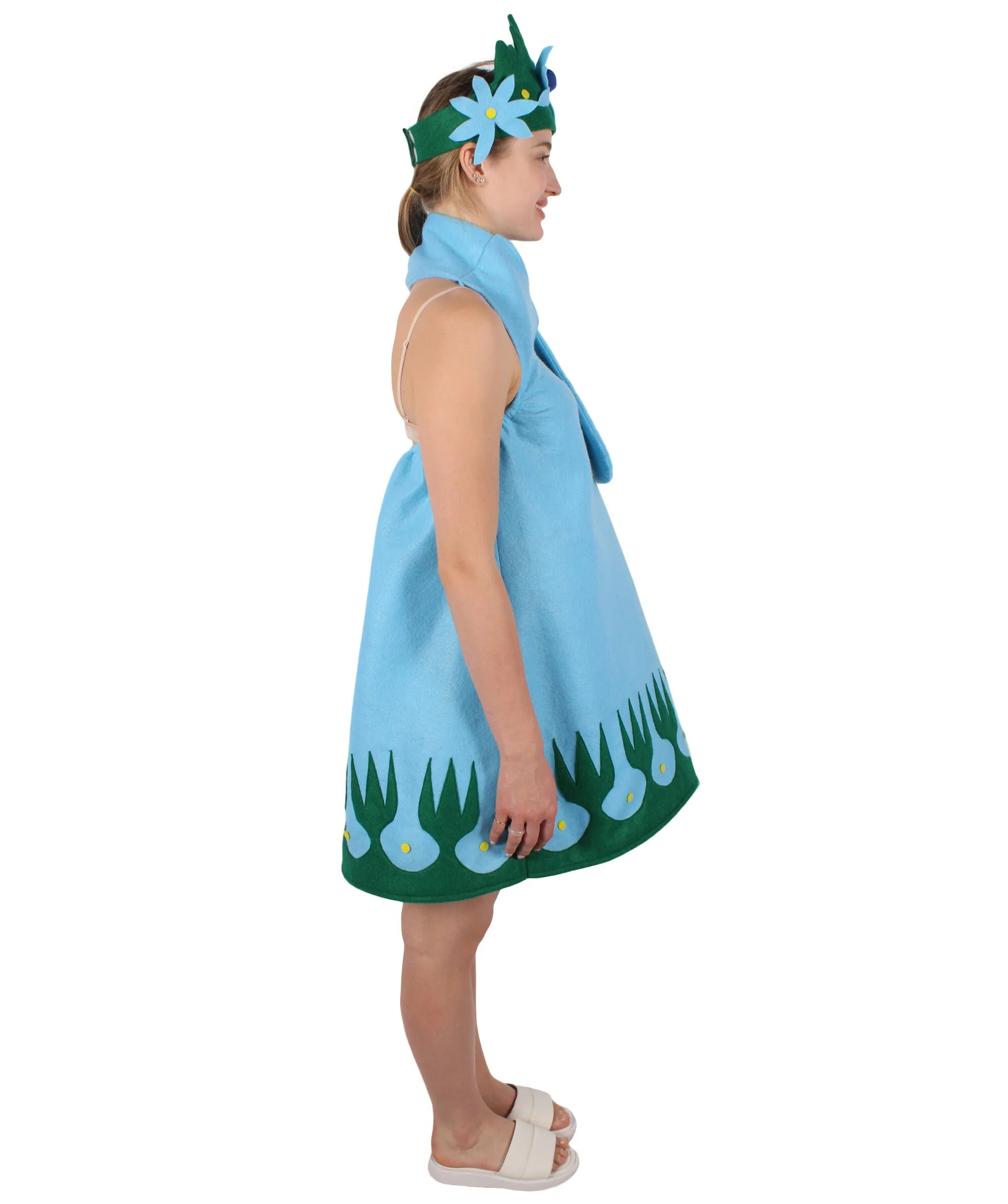 HPO Adult Women's Tv Musical Movie Character Troll Blue Costume , Cosplay Costume, Flame-retardant Synthetic Fabric