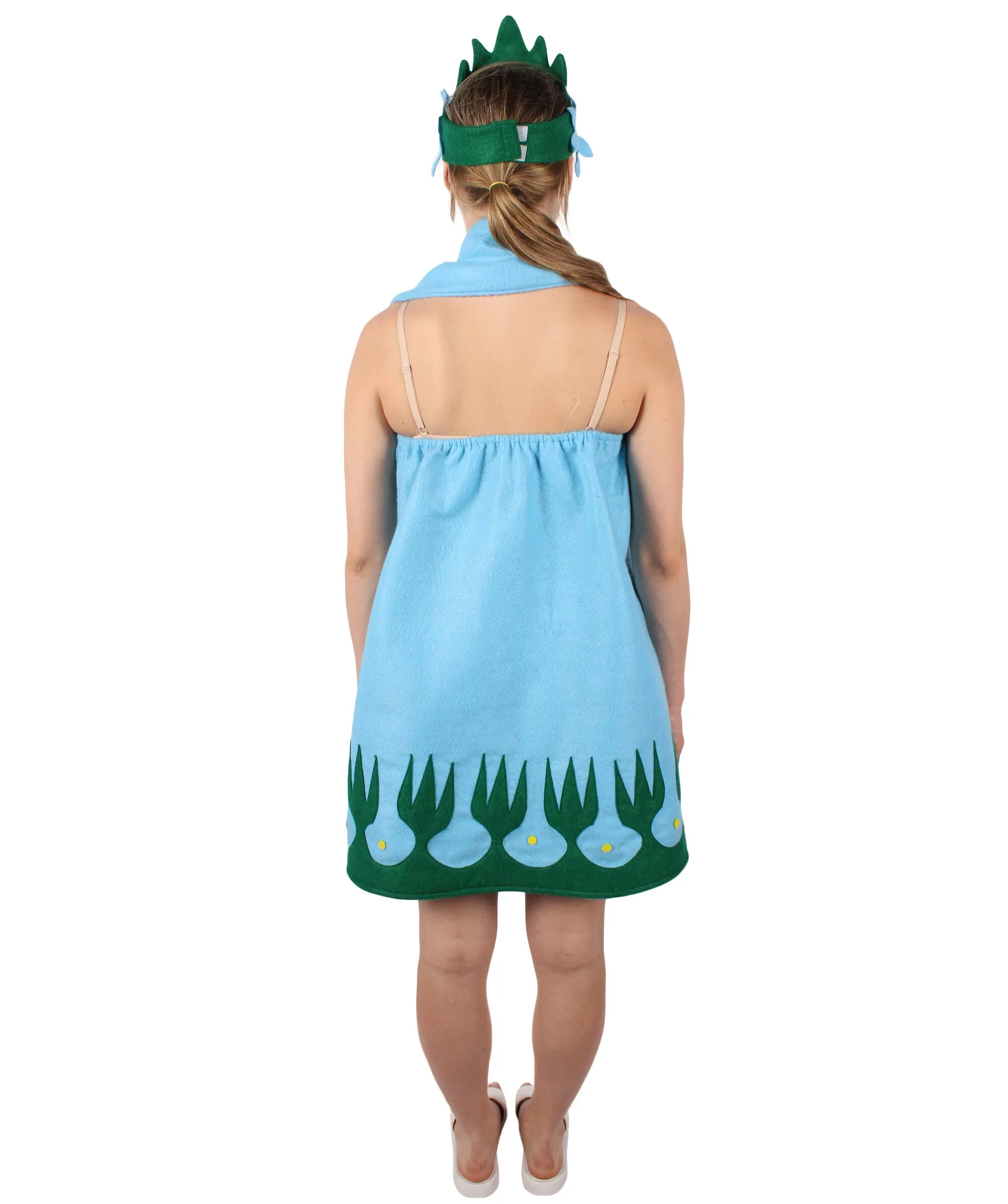HPO Adult Women's Tv Musical Movie Character Troll Blue Costume , Cosplay Costume, Flame-retardant Synthetic Fabric