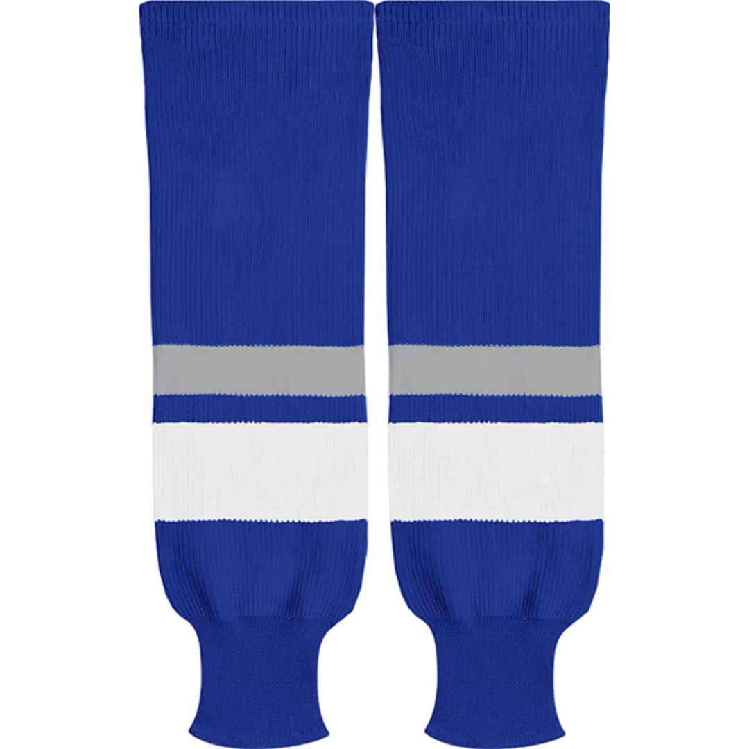 Kobe Sportswear X9800 Royal Blue/White/Grey X Series League Knit Ice Hockey Socks