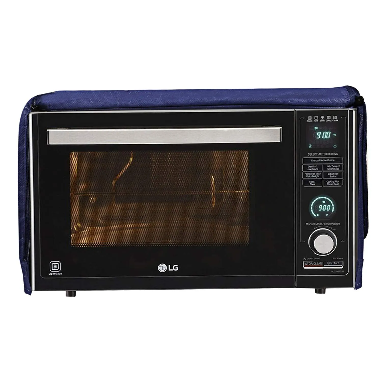 Kuber Industries PVC 1 Piece Microwave Oven Cover 30 LTR (Blue) -CTKTC5762 (CTKTC05762)