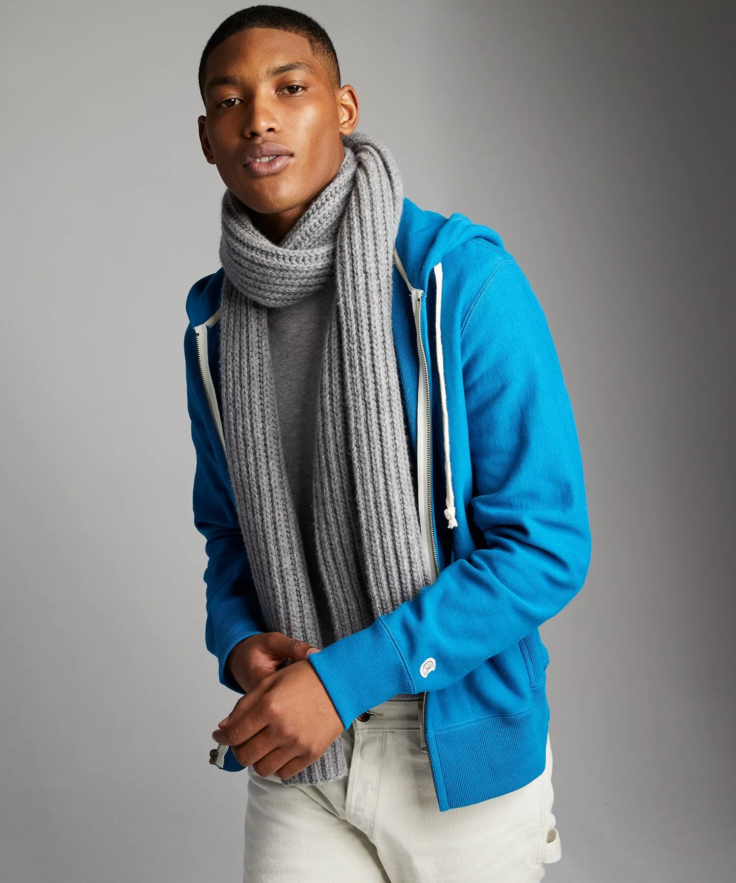Lightweight Full Zip Hoodie in Slate Teal
