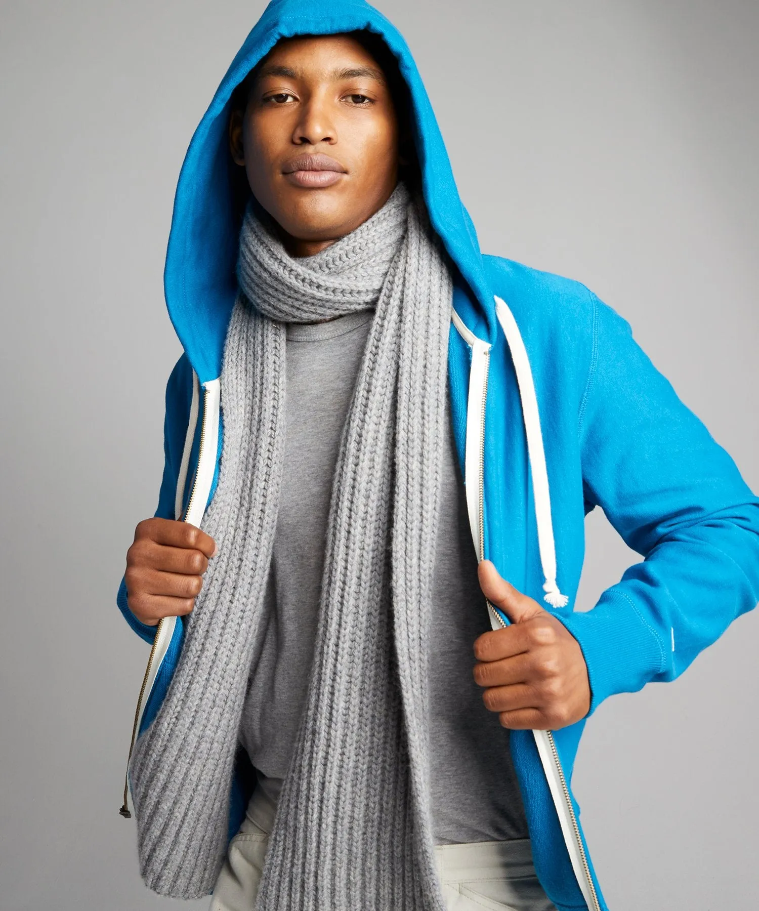 Lightweight Full Zip Hoodie in Slate Teal
