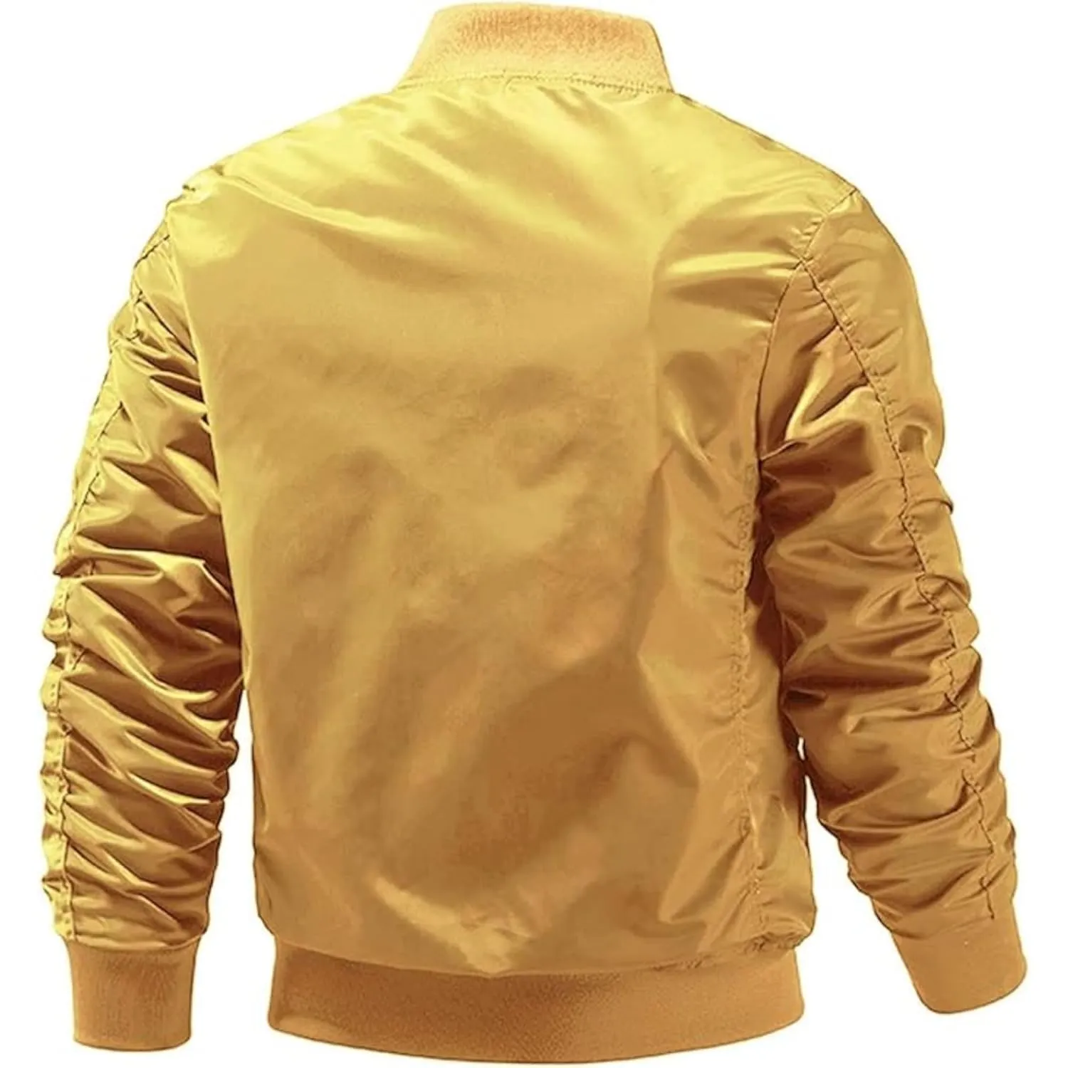 Maiyifu-GJ Men's Lightweight Flight Jacket Zipper Military Windbreaker Sportswear Spring Fall Softshell Bomber Coat Outwear (YellowA1,3X-Large)