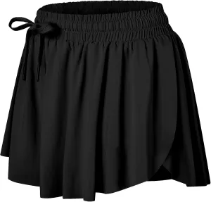 Memorose Flowy Running Shorts for Women Summer Causal Spandex Athletic Workout Shorts with Pockets