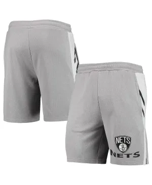 Men's gray brooklyn nets stature concept sport shorts, gray