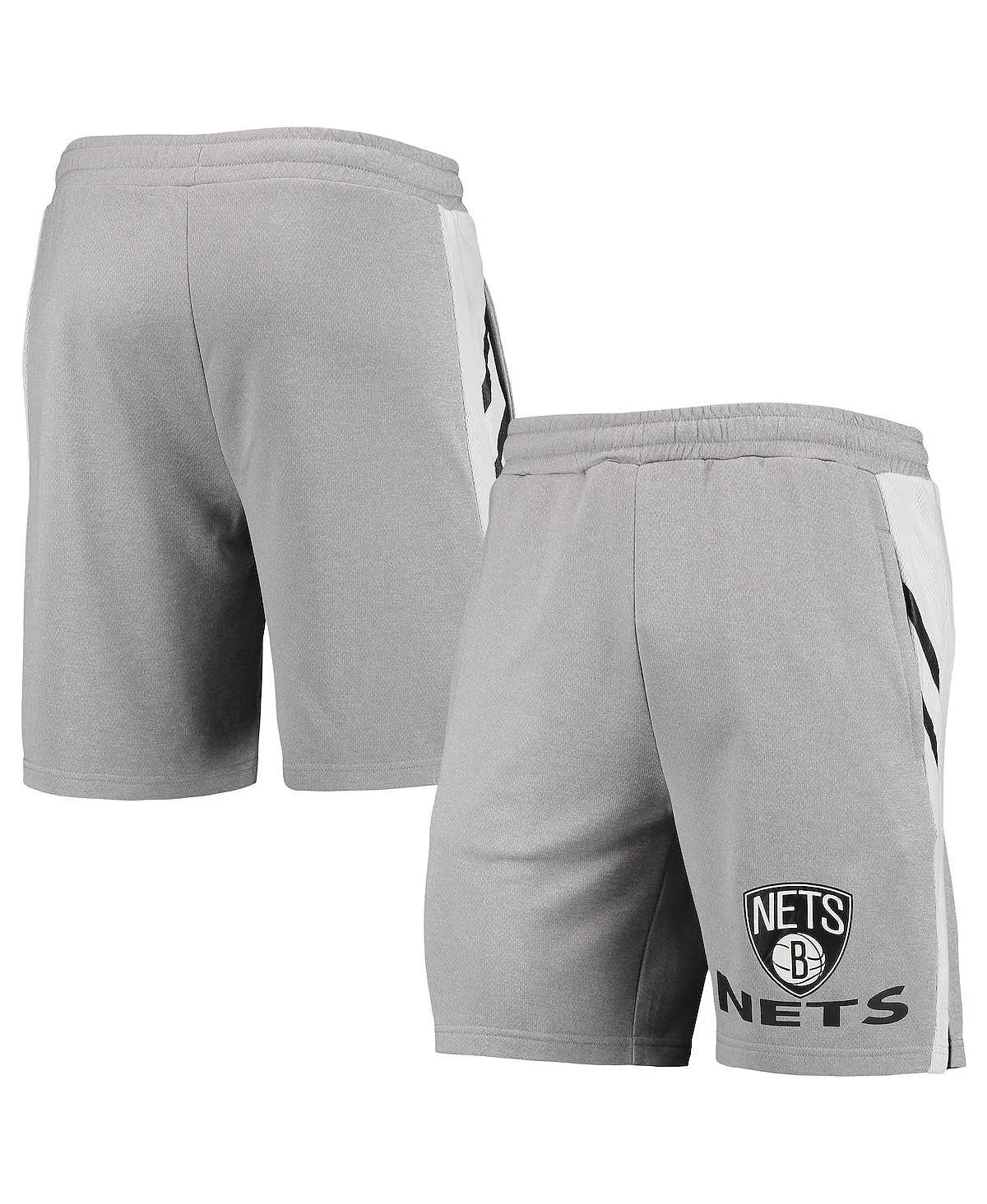 Men's gray brooklyn nets stature concept sport shorts, gray