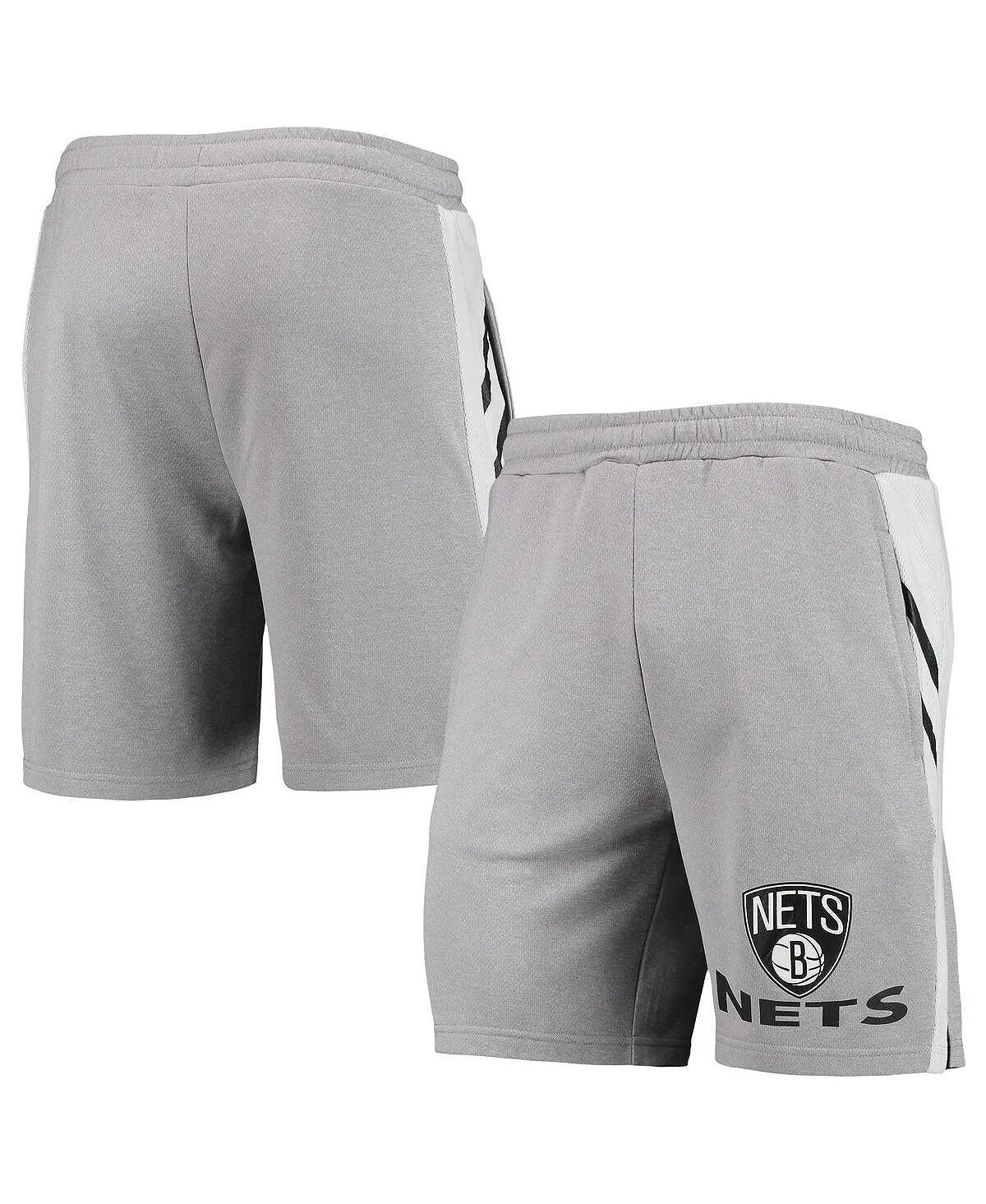 Men's gray brooklyn nets stature concept sport shorts, gray