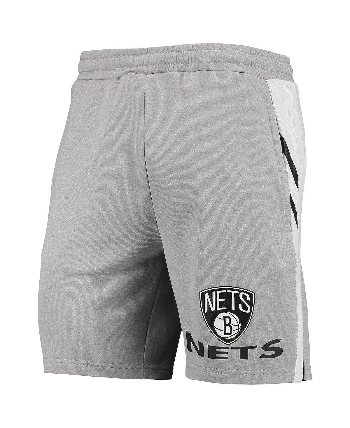 Men's gray brooklyn nets stature concept sport shorts, gray