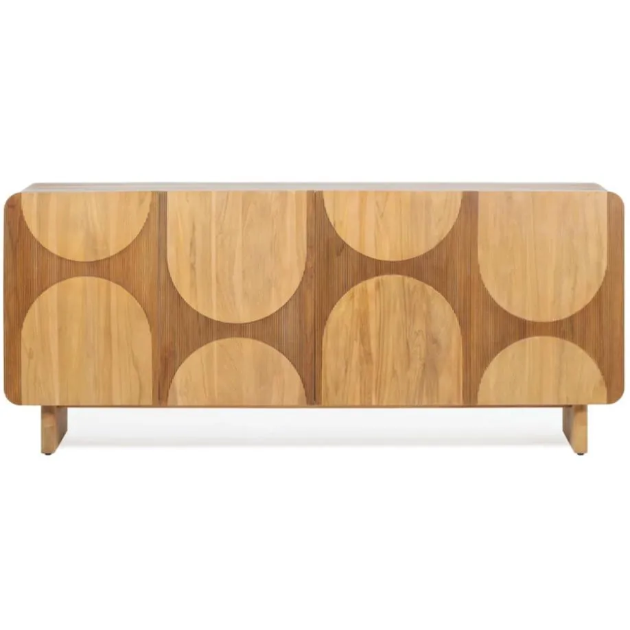Mid Century Natural Teak Wood Sideboard