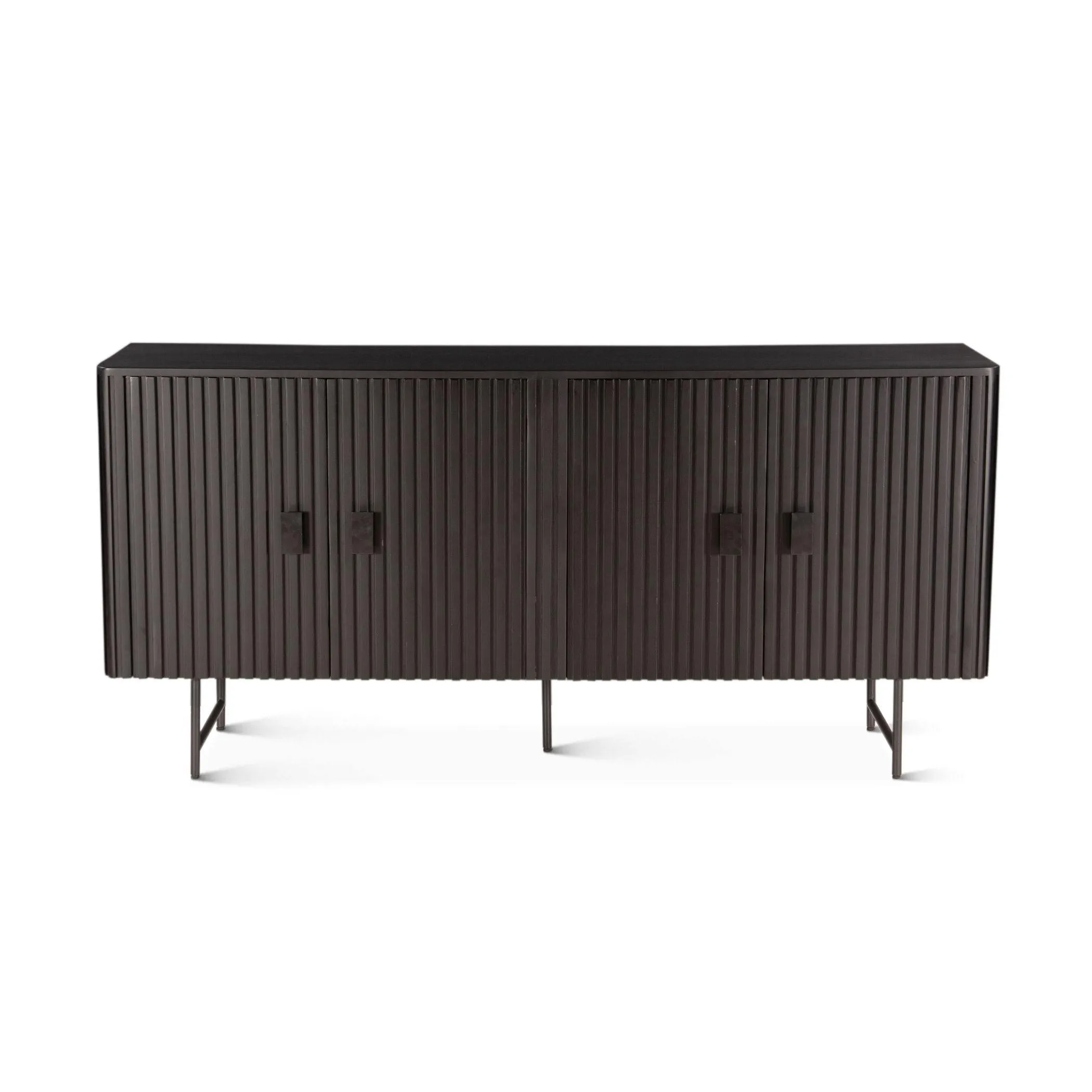 Mid-century Rustic Ribbed Sideboard
