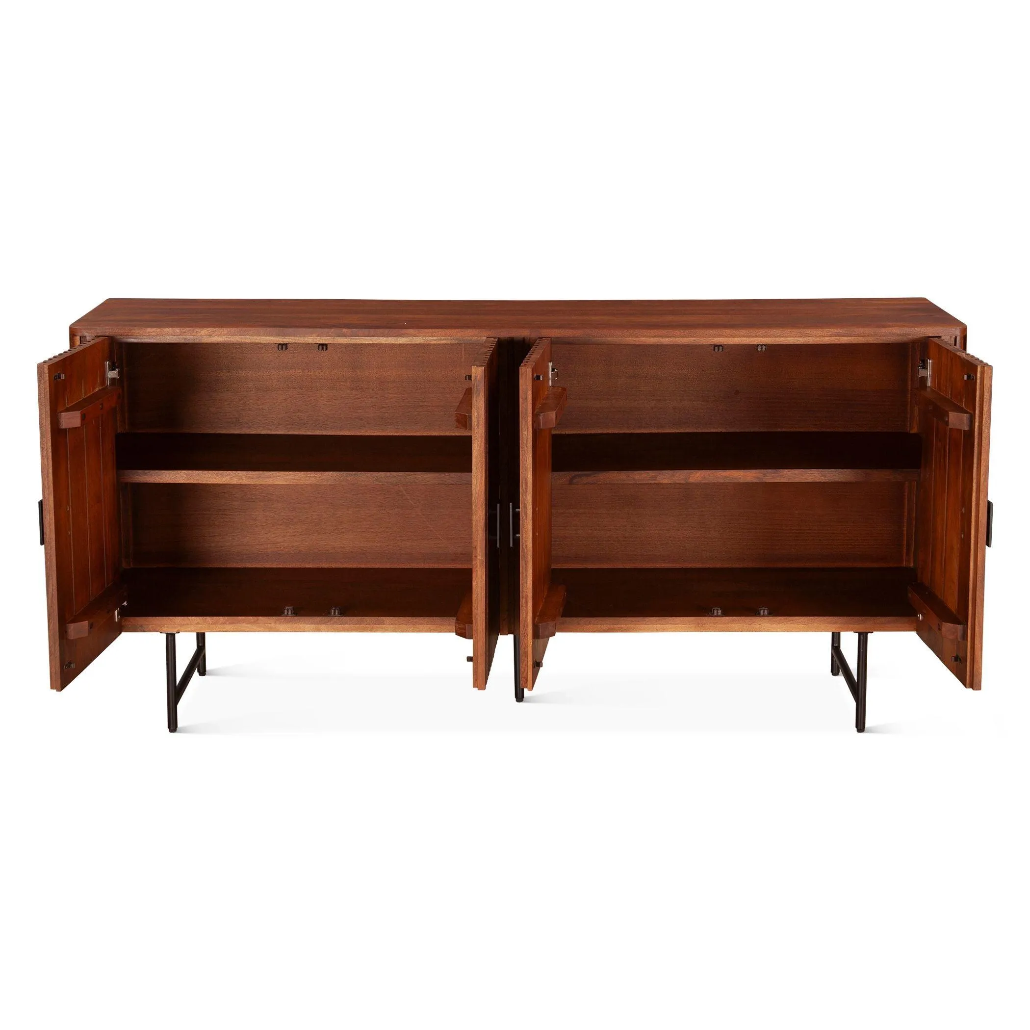 Mid-century Rustic Ribbed Sideboard