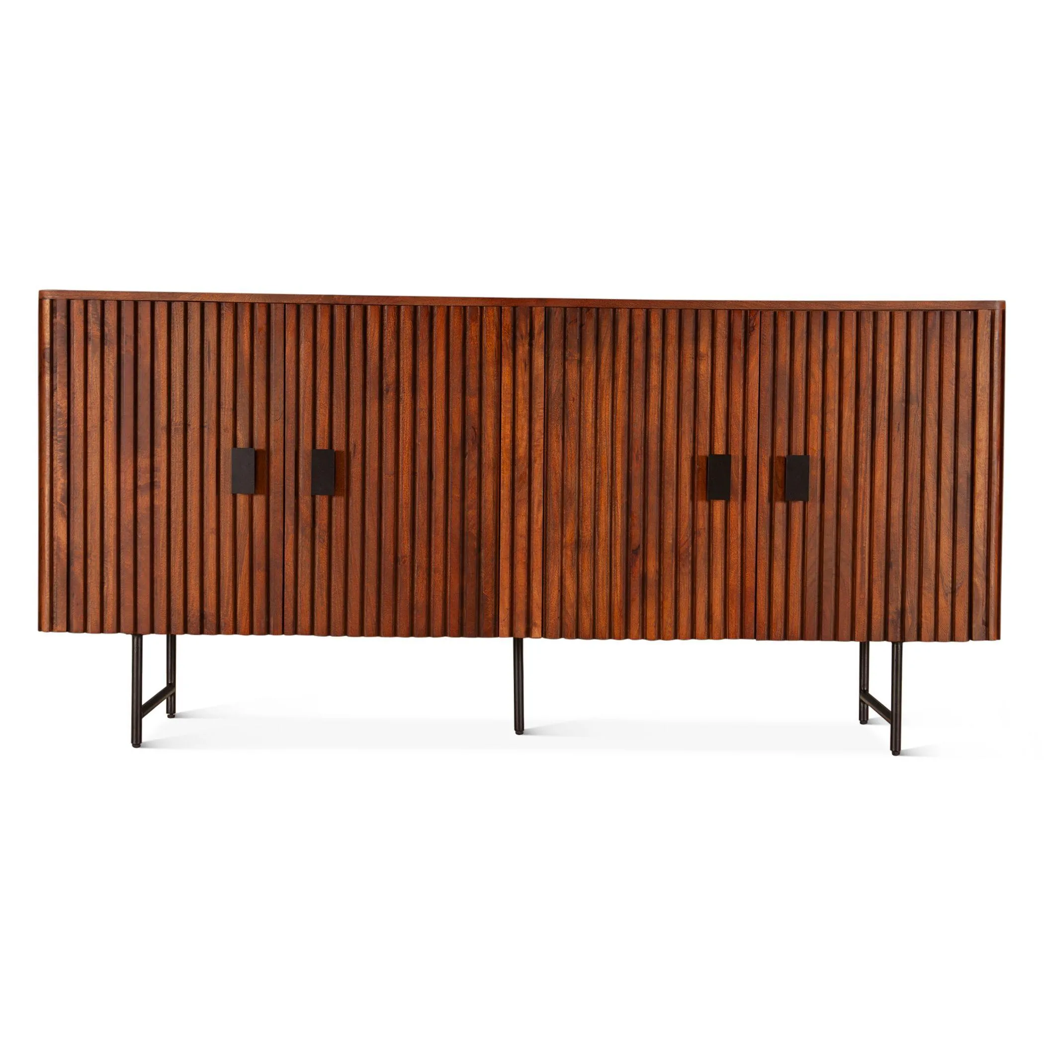 Mid-century Rustic Ribbed Sideboard