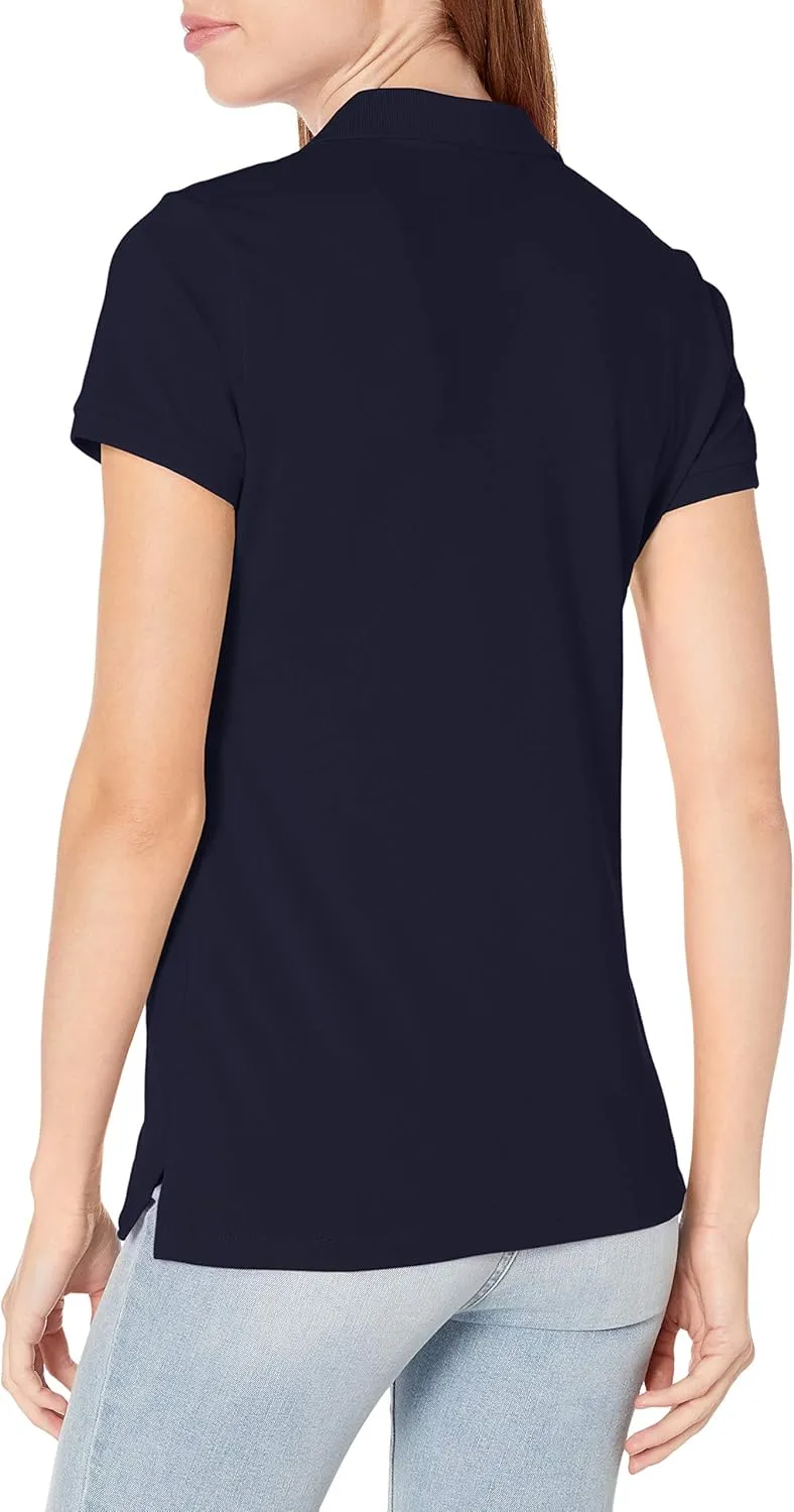Nautica Women's 5-Button Short Sleeve Cotton Polo Shirt