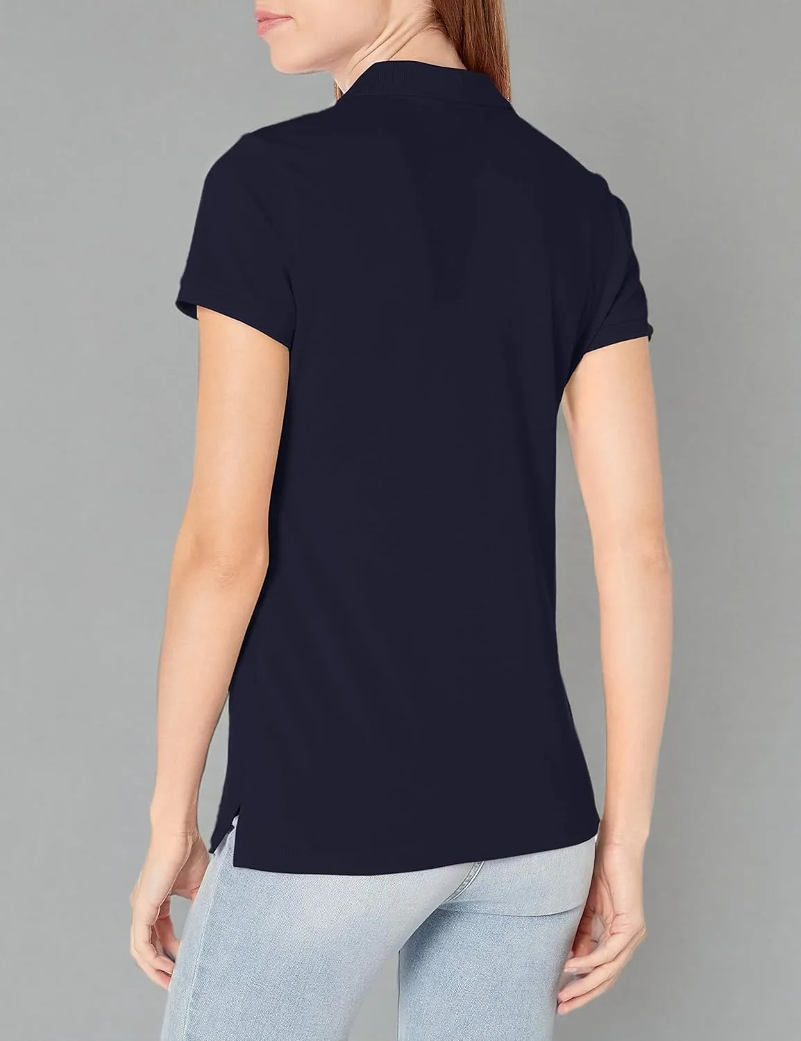 Nautica Women's 5-Button Short Sleeve Cotton Polo Shirt