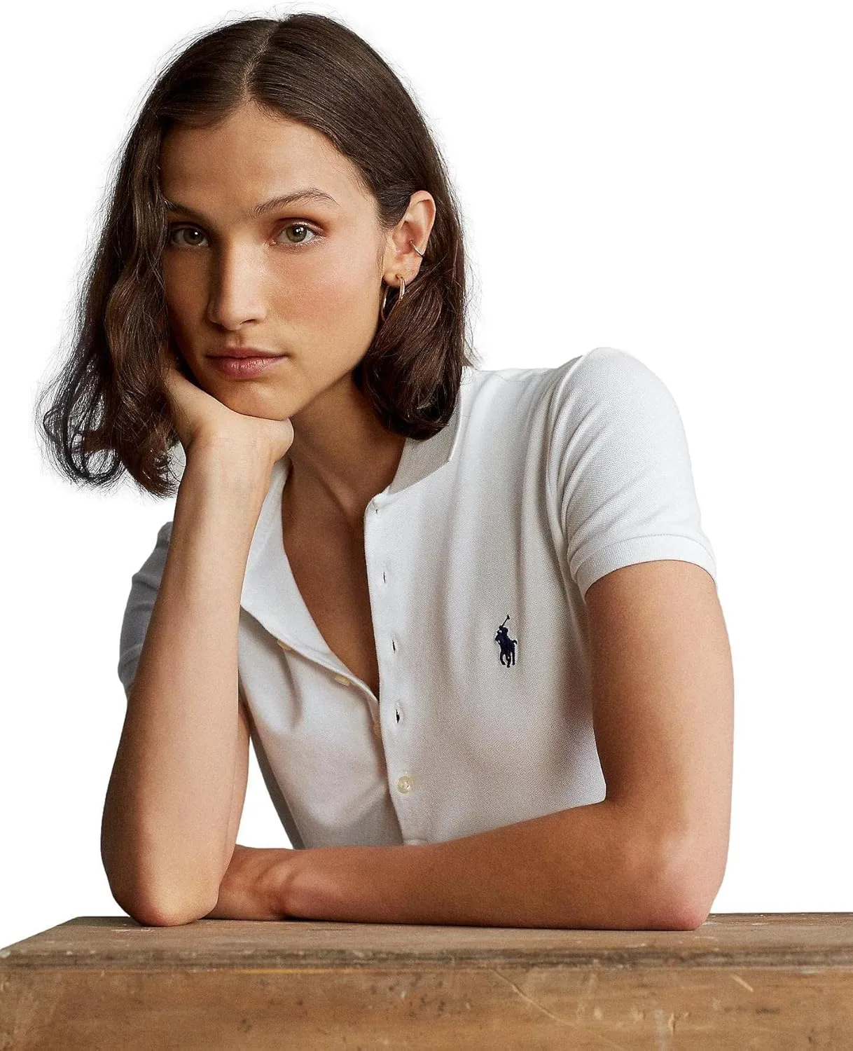 POLO RALPH LAUREN Women's Slim Fit Mesh Polo Shirt